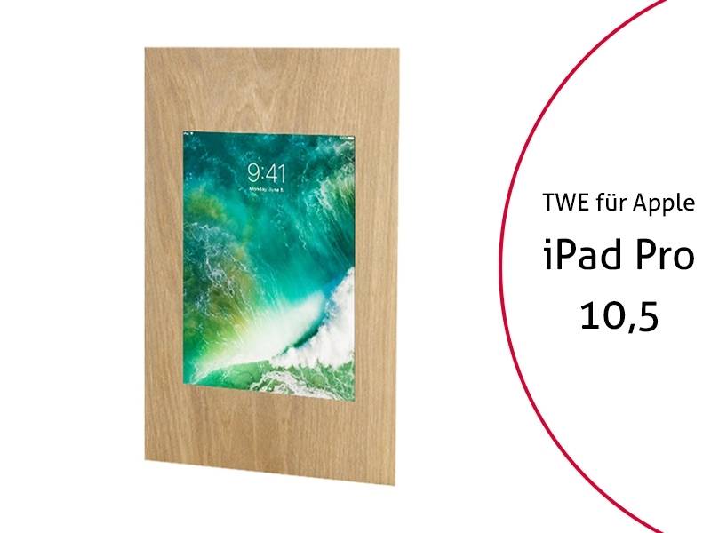 TabLines TWE057O Tablet Wandeinbau für Apple iPad Pro 10.5, Eiche