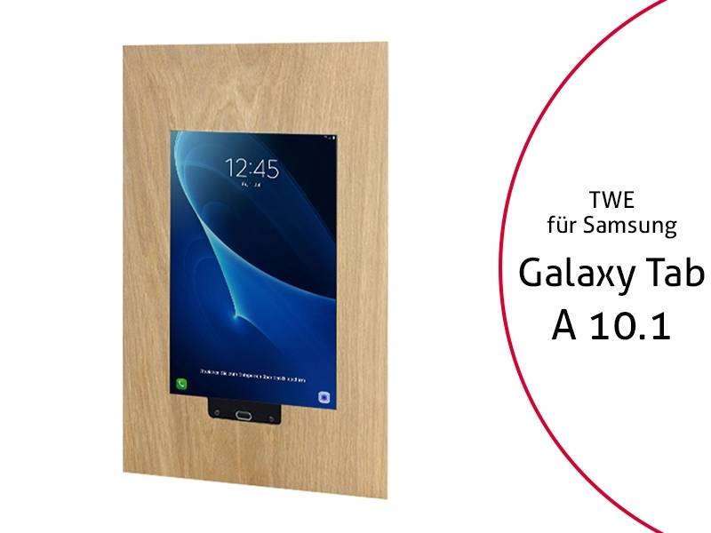 TabLines TWE049O Tablet Wandeinbau für Samsung Tab A 10.1 (2016) - HB, Eiche