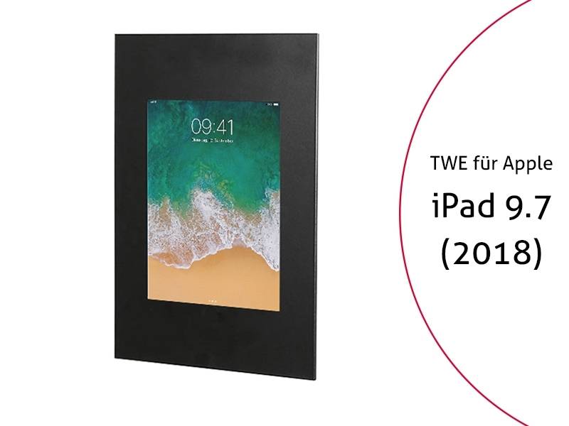 TabLines TWE062B Tablet Wandeinbau für Apple iPad 6 9.7 (2018), schwarz