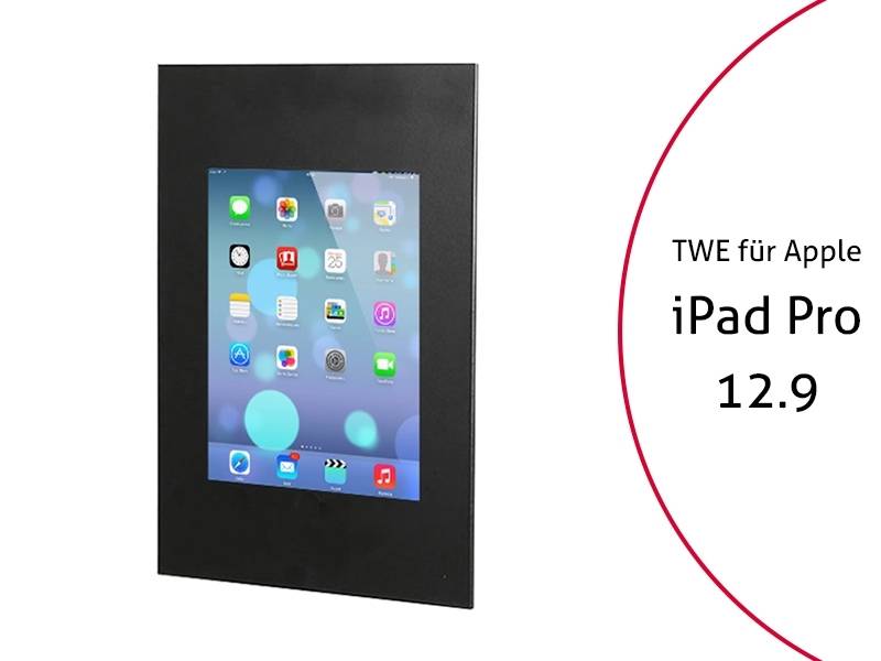 TabLines TWE032B Tablet Wandeinbau für Apple iPad Pro 12.9 (1./2. Gen.) , schwar...