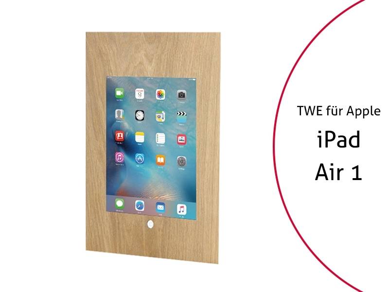 TabLines TWE051O Tablet Wandeinbau für Apple iPad Air 1 HB, Eiche