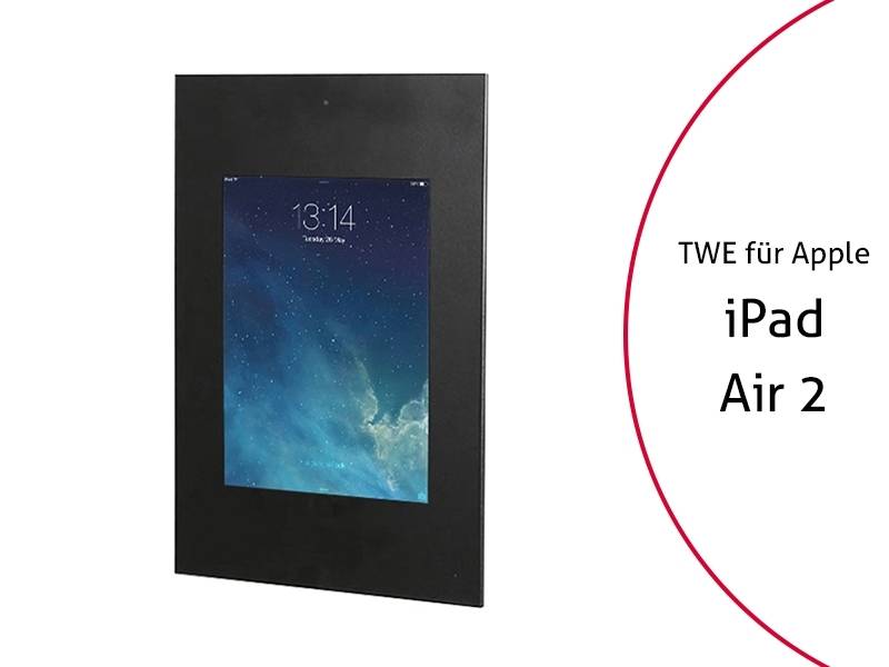 TabLines TWE055B Tablet Wandeinbau für Apple iPad Air 2 DS, schwarz