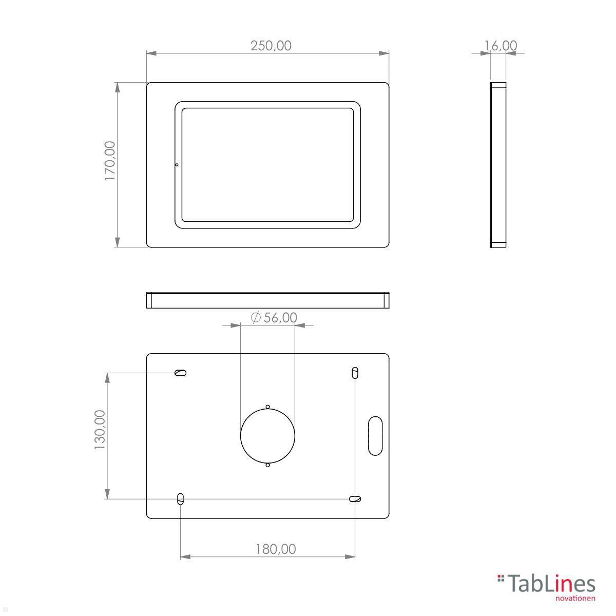 TabLines TWH045S Tablet Wandhalterung für Apple iPad Mini 6 (2021), silber