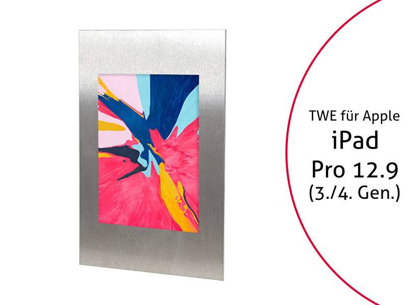 TabLines TWE071E Tablet Wandeinbau für Apple iPad Pro 12.9 (3./4. Gen.), Edelsta...