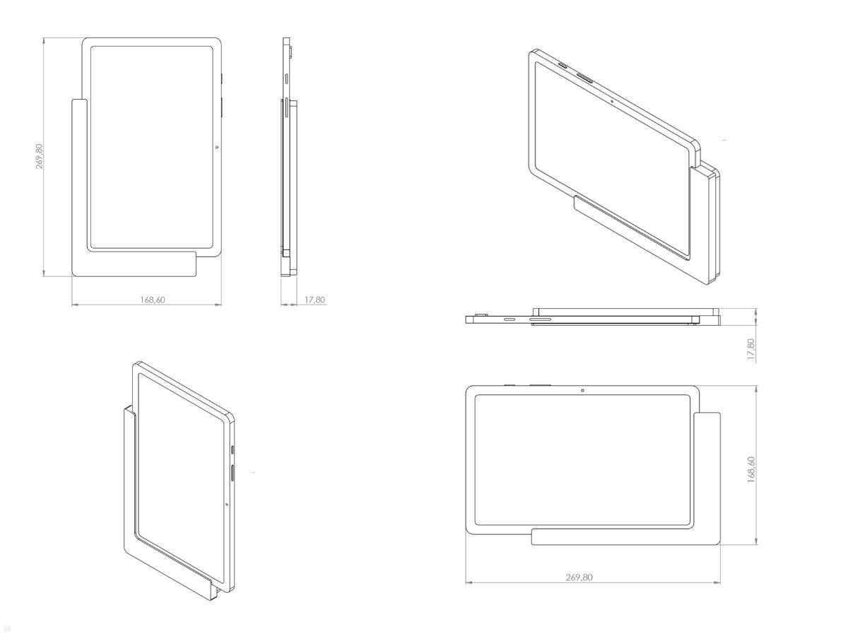 TabLines TWP001B Tablet Wandhalter für Samsung Tab A7 10.4 (2020), schwarz