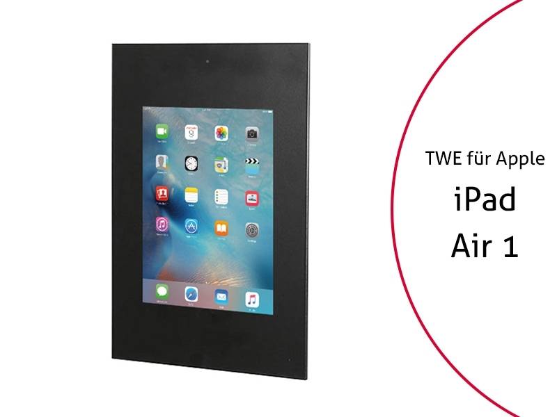 TabLines TWE053B Tablet Wandeinbau für Apple iPad Air 1 DS, schwarz