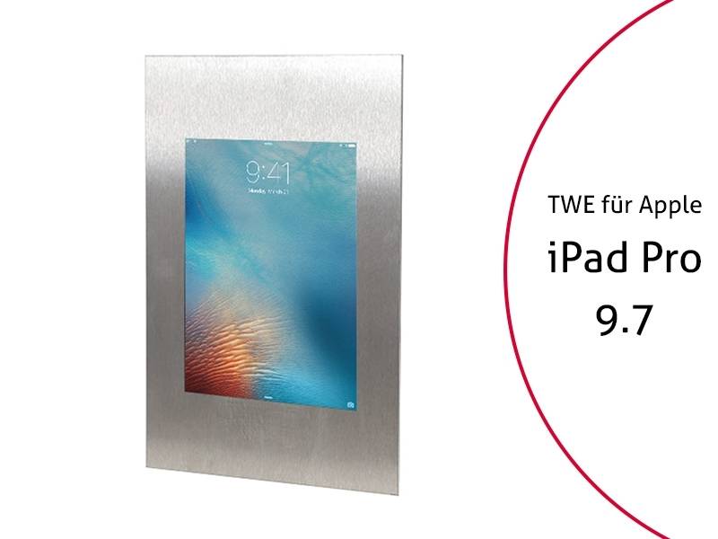 TabLines TWE044E Tablet Wandeinbau für Apple iPad Pro 9.7, Edelstahl