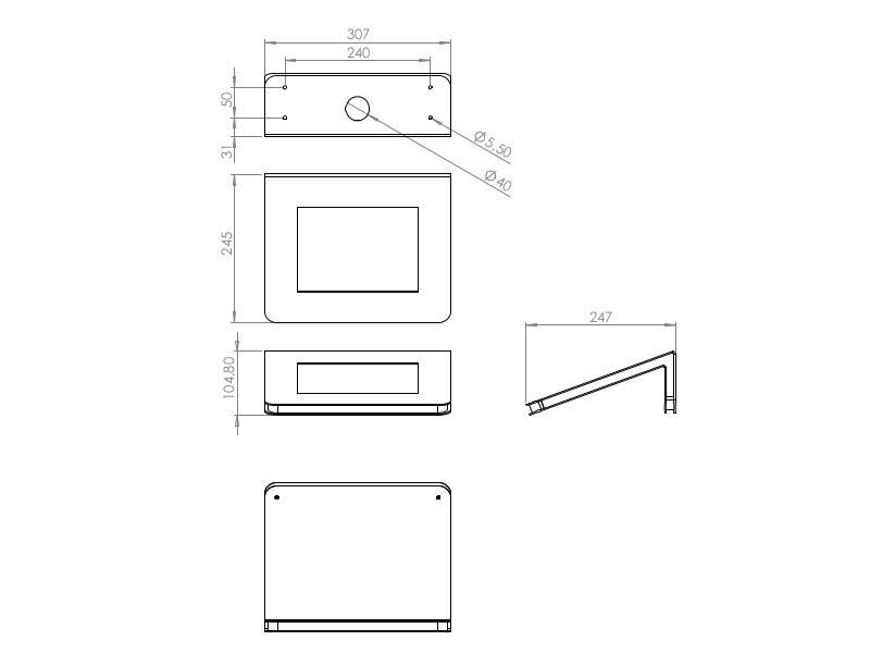 TabLines TWH035 Design iPad Wandhalterung für Apple iPad 5 (2017)