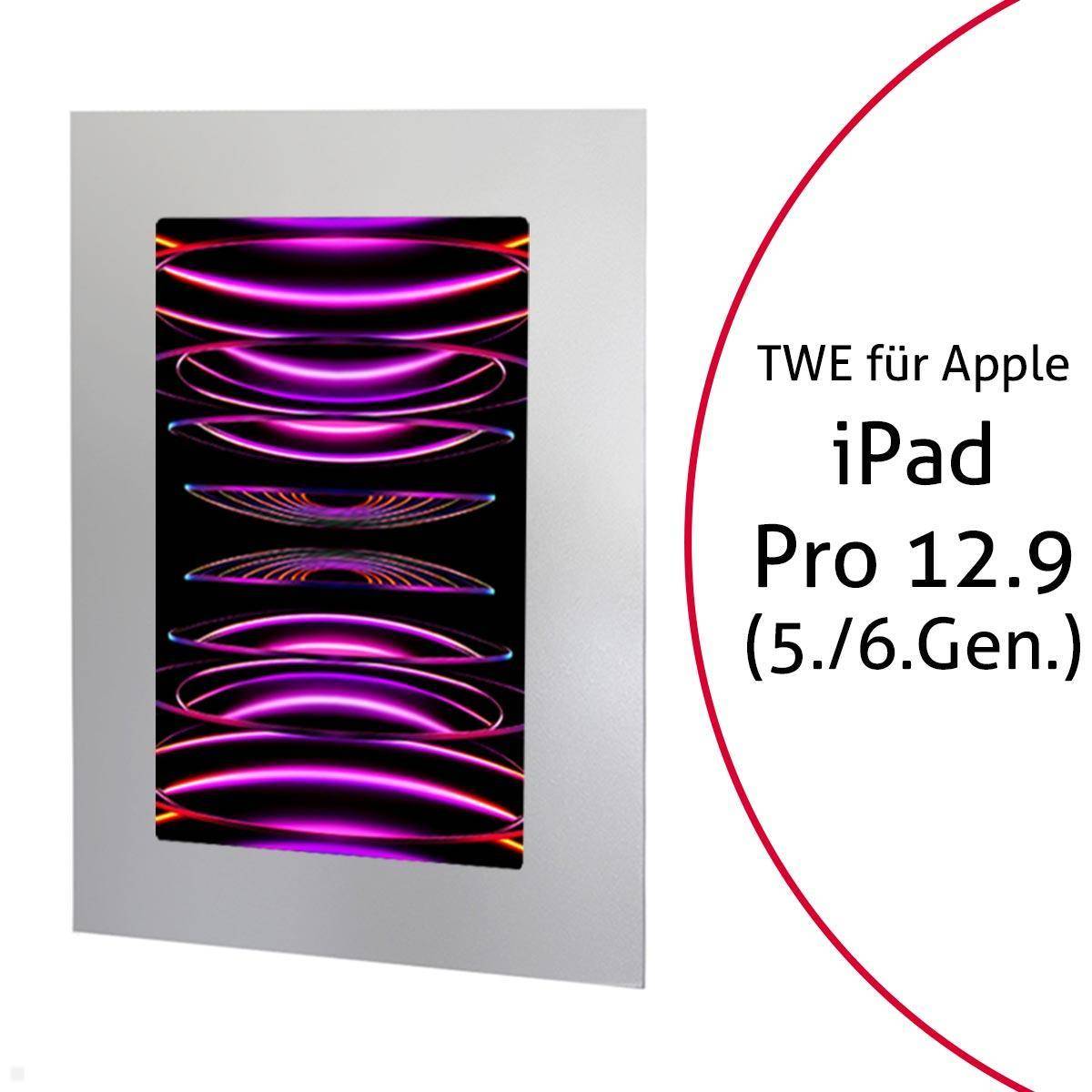 TabLines TWE098S Tablet Wandeinbau für Apple iPad Pro 12.9 (5./6. Gen.), silber