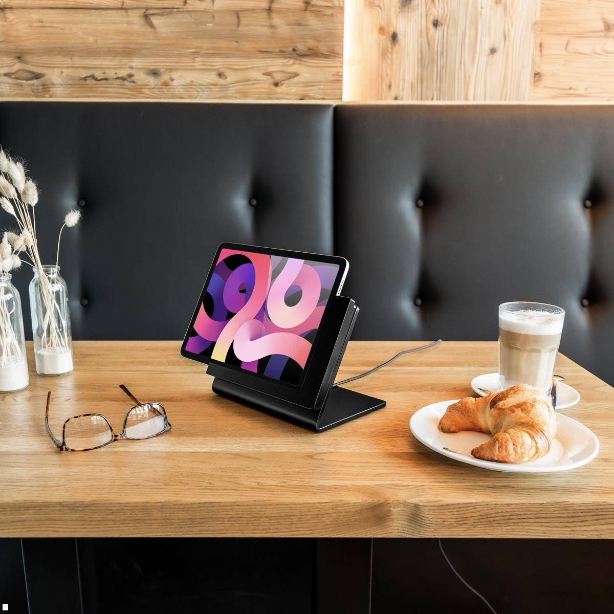 TabLines TTP002W Tabletständer Tisch Plug für iPad Pro 12.9 (5./6. Gen.), weiß