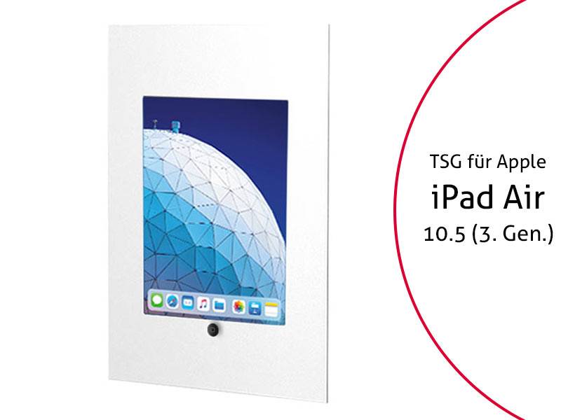 TabLines TWE074W Tablet Wandeinbau für Apple iPad Air 3 10.5 (2019), HB, weiß