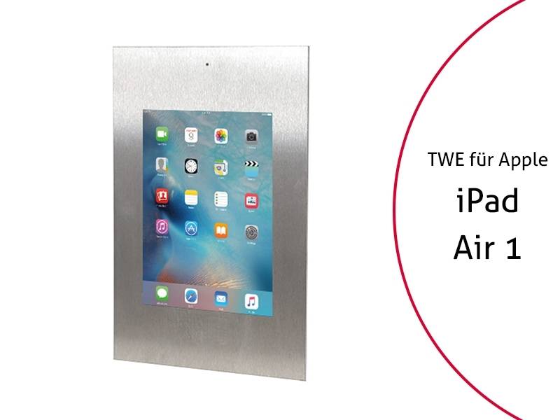 TabLines TWE053E Tablet Wandeinbau für Apple iPad Air 1 DS, Edelstahl