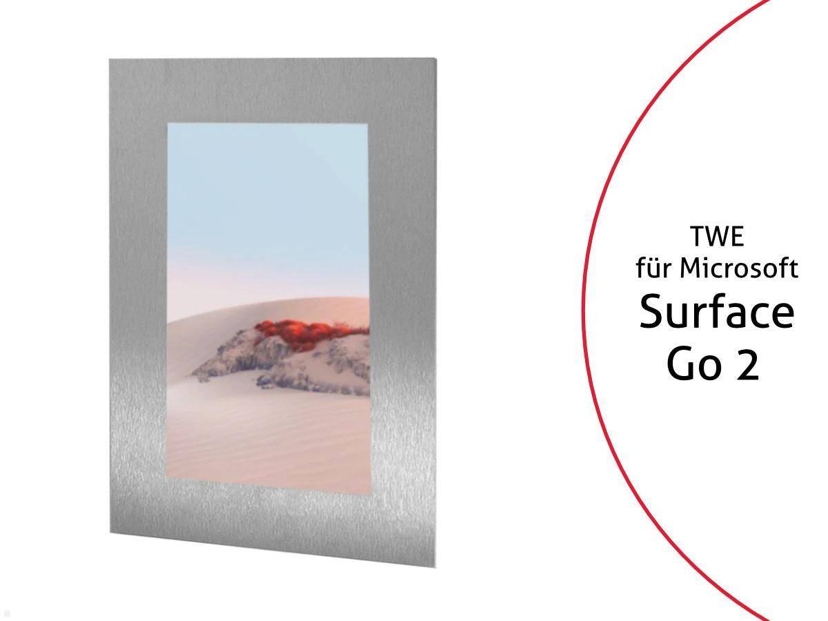 TabLines TWE094E Tablet Wandeinbau für Microsoft Surface Go 2, Edelstahl