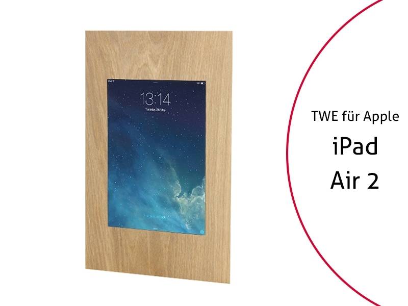 TabLines TWE056O Tablet Wandeinbau für Apple iPad Air 2, Eiche