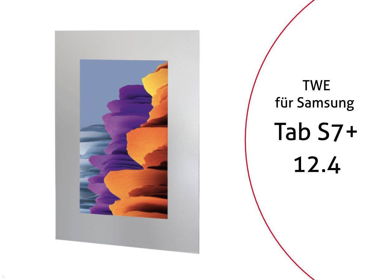TabLines TWE077S Tablet Wandeinbau für Samsung Tab S7+ 12.4, silber
