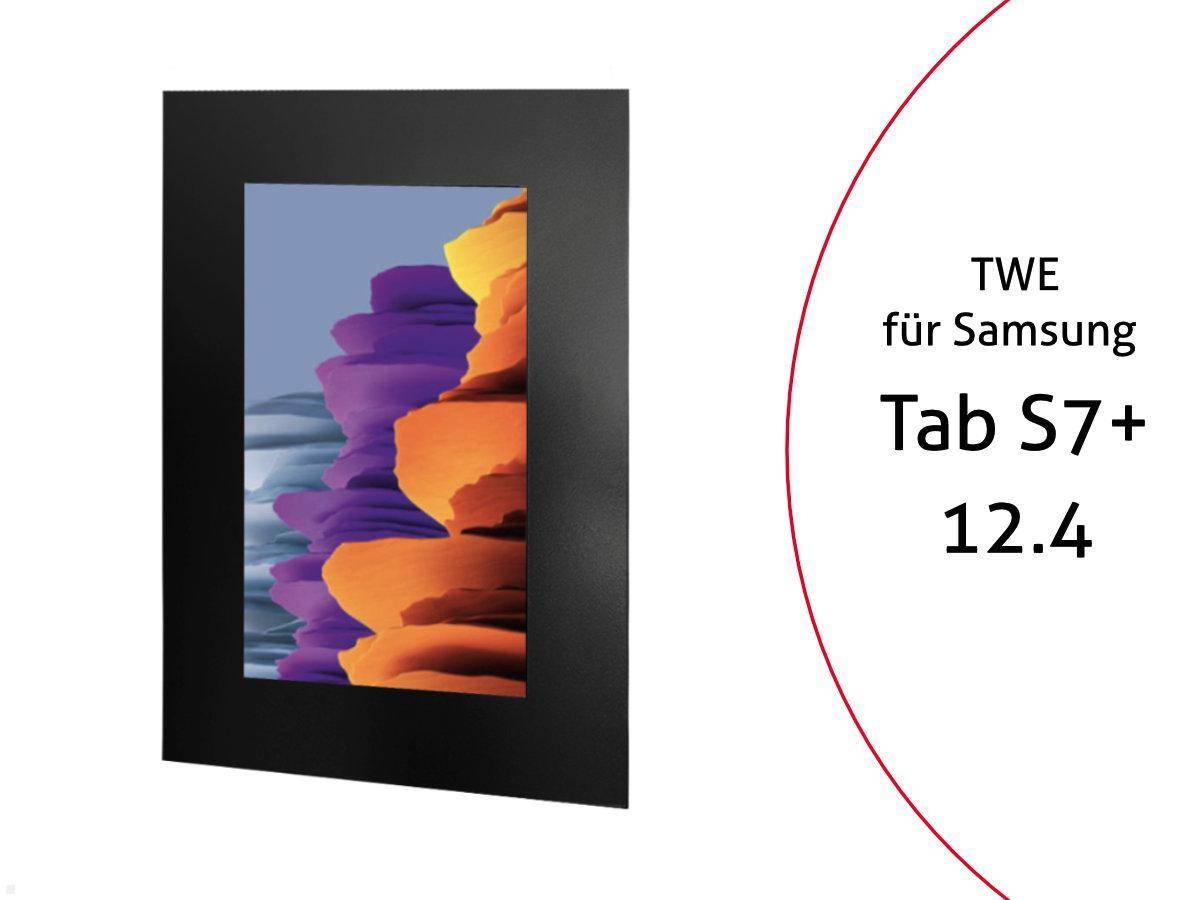 TabLines TWE077B Tablet Wandeinbau für Samsung Tab S7+ 12.4, schwarz