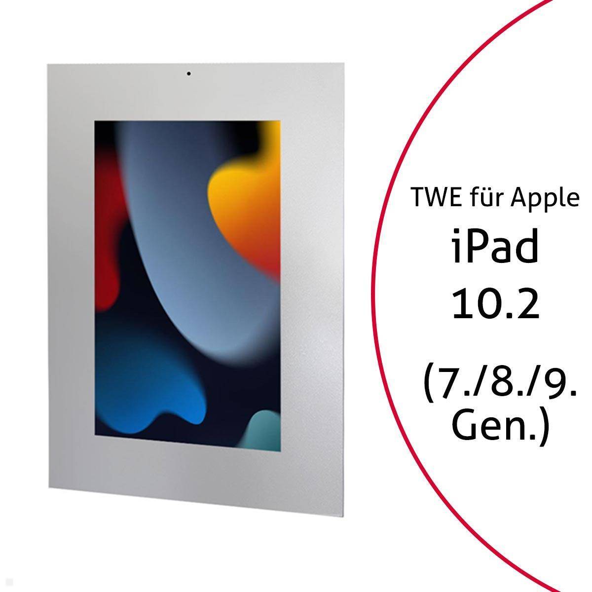 TabLines TWE088S Tablet Wandeinbau für Apple iPad 10.2 (7./8./9. Gen), DS, silbe...