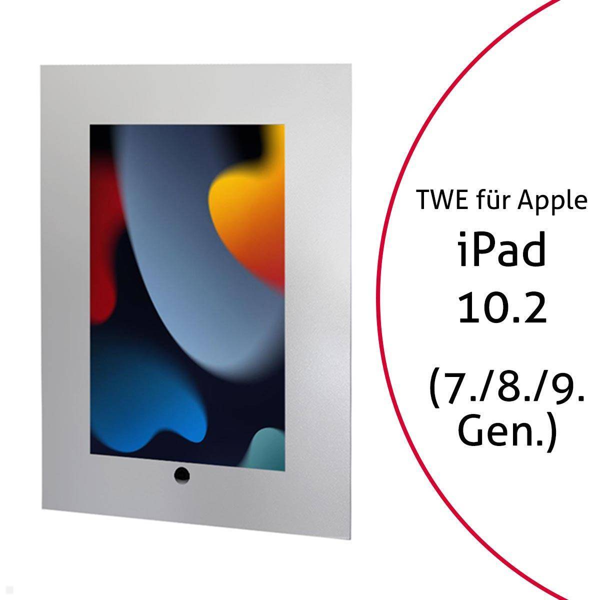 TabLines TWE089S Tablet Wandeinbau für Apple iPad 10.2 (7./8./9. Gen.), HB, silb...