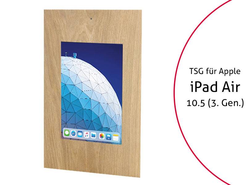 TabLines TWE075O Tablet Wandeinbau für Apple iPad Air 3 10.5 (2019), DS, Eiche
