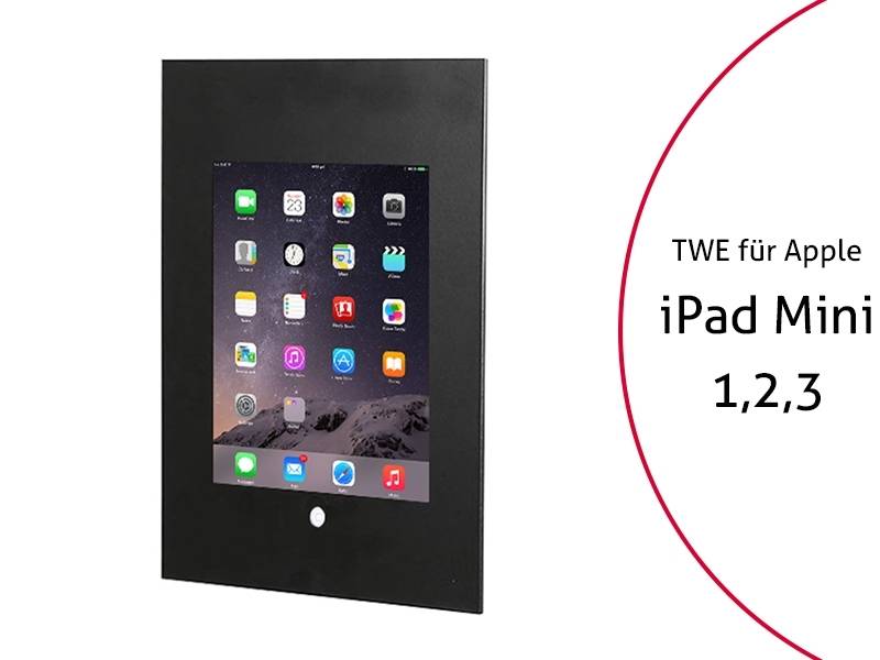 TabLines TWE040B Tablet Wandeinbau für Apple iPad Mini 1/2/3 HB, schwarz