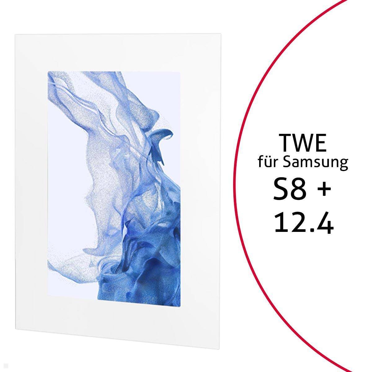 TabLines TWE105W Tablet Wandeinbau für Samsung Tab S8+ 12.4, weiß