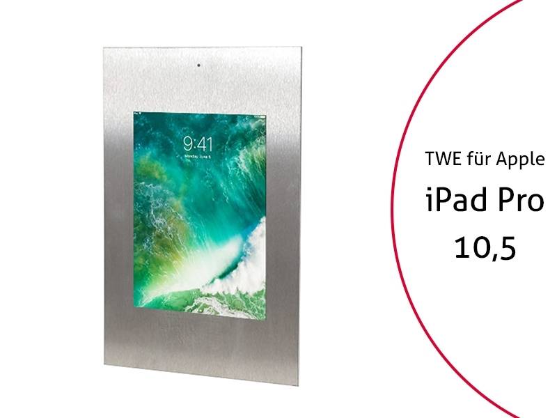 TabLines TWE059E Tablet Wandeinbau für Apple iPad Pro 10.5, DS, Edelstahl