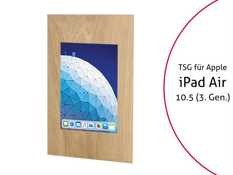 TabLines TWE073O Tablet Wandeinbau für Apple iPad Air 3 10.5 (2019), Eiche