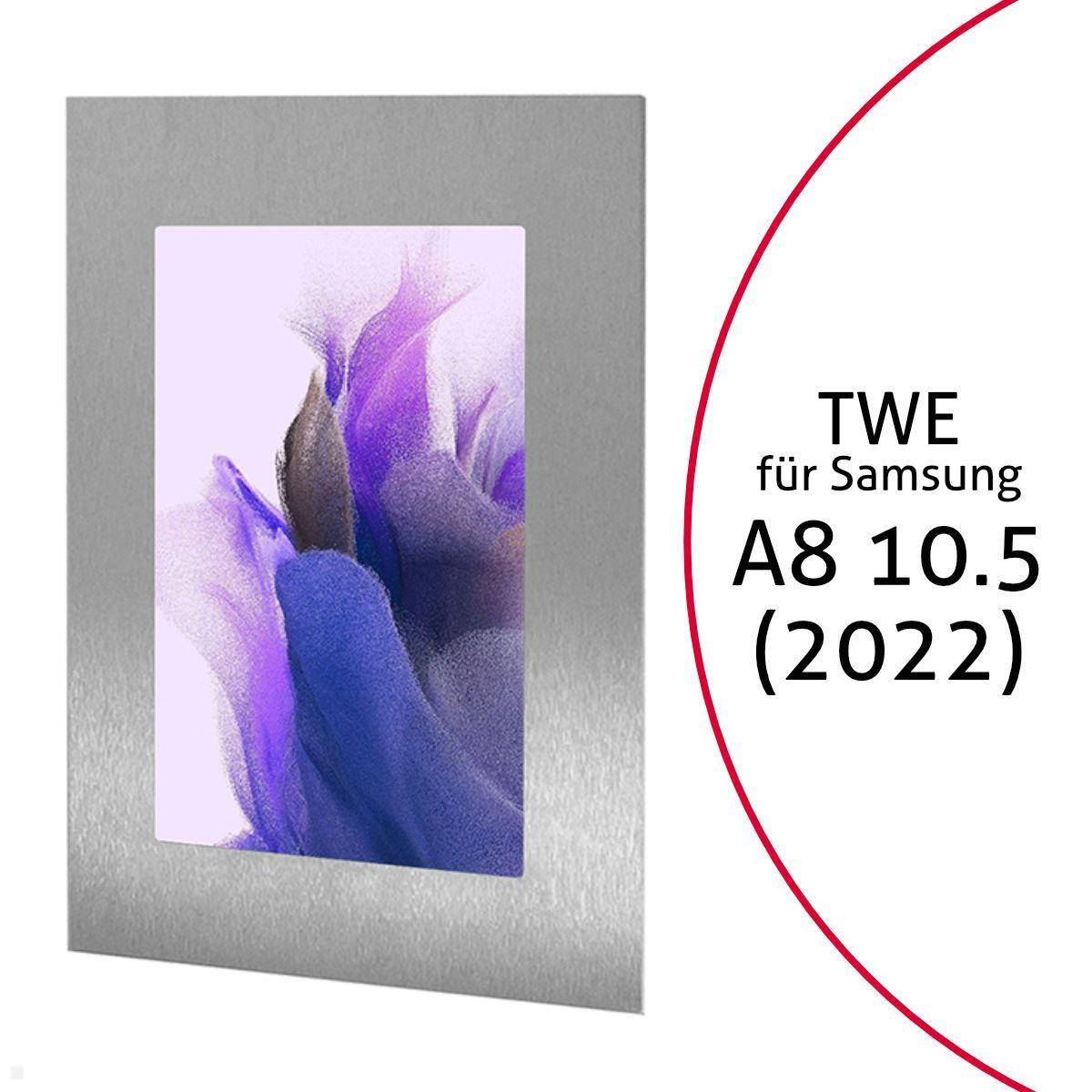 TabLines TWE103E Tablet Wandeinbau für Samsung Tab A8 10.5 (2022), Edelstahl