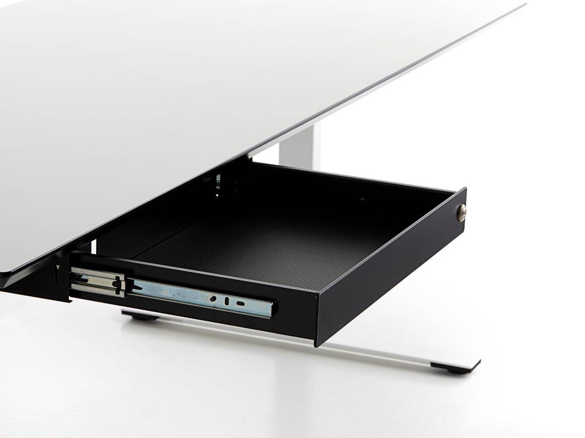 MonLines NTH002A Laptop Schublade unter dem Tisch mit Schloss, silber