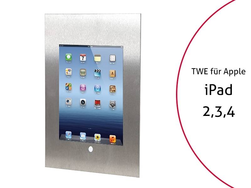 TabLines TWE050E Tablet Wandeinbau für Apple iPad 2-3-4 HB, Edelstahl