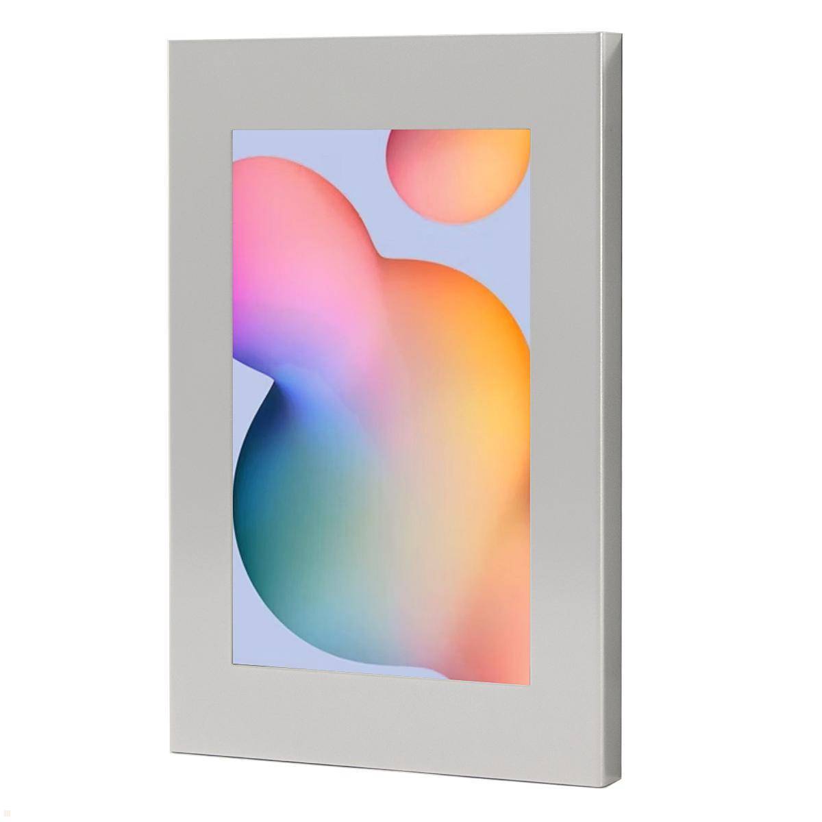 Abstraktes Kunstwerk mit überlappenden, farbenfrohen kreisförmigen Formen in Nuancen von Rosa, Blau und Orange vor einem hellen Hintergrund.