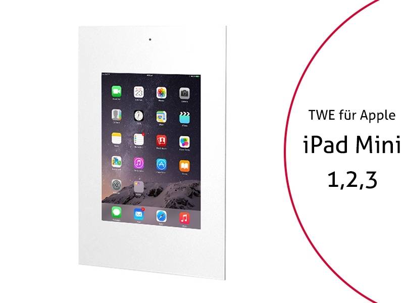 TabLines TWE042W Tablet Wandeinbau für Apple iPad Mini 1/2/3 DS, weiß