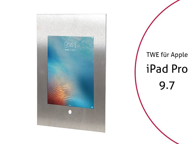 TabLines TWE045E Tablet Wandeinbau für Apple iPad Pro 9.7 HB, Edelstahl