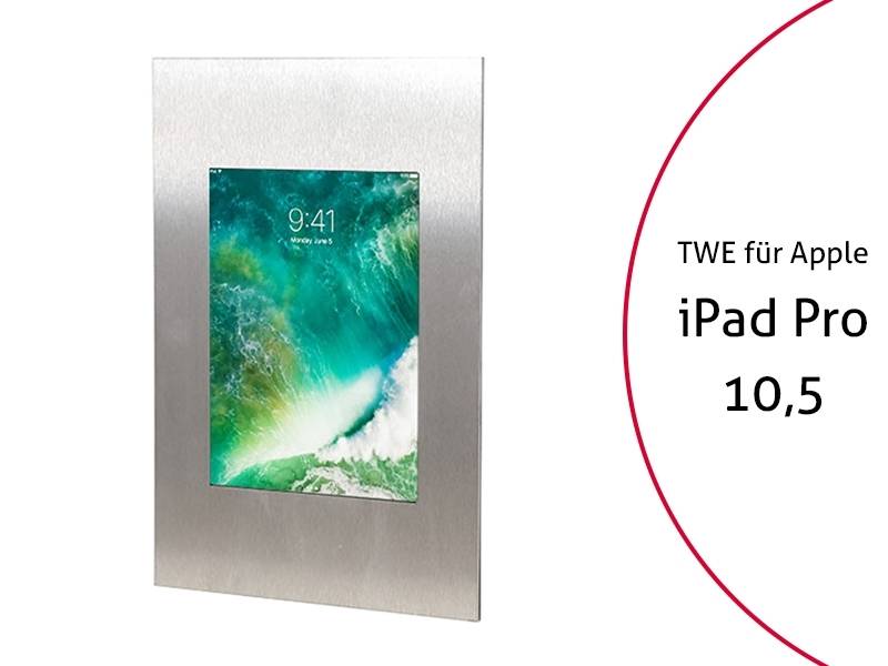 TabLines TWE057E Tablet Wandeinbau für Apple iPad Pro 10.5, Edelstahl
