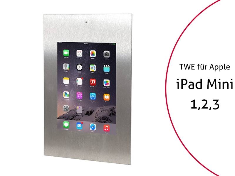TabLines TWE042E Tablet Wandeinbau für Apple iPad Mini 1/2/3 DS, Edelstahl