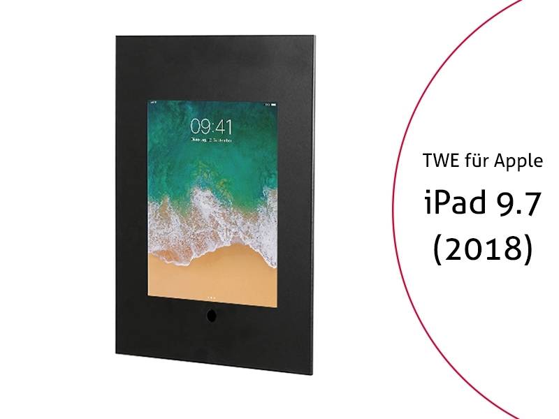 TabLines TWE063B Tablet Wandeinbau für Apple iPad 6 9.7 (2018), HB, schwarz