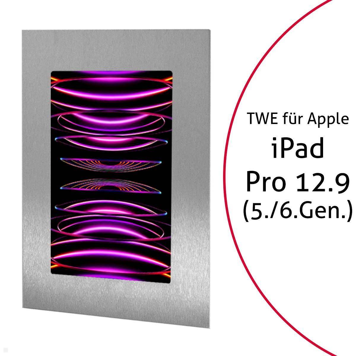 TabLines TWE098E Tablet Wandeinbau für Apple iPad Pro 12.9 (5./6. Gen.), Edelsta...