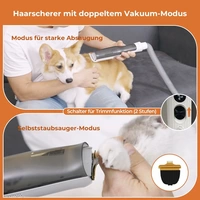 Katio Kadio Hundeschermaschine mit Tierhaar Staubsauger, Profi Haustierpflegeset mit 8 Tierpflegewerkzeugen Grau Katio Kadio Hundeschermaschine mit Tierhaar Staubsauger, Profi Haustierpflegeset mit 8 Tierpflegewerkzeugen Grau