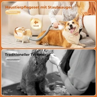 Katio Kadio Hundeschermaschine mit Tierhaar Staubsauger, Profi Haustierpflegeset mit 8 Tierpflegewerkzeugen Gelb Katio Kadio Hundeschermaschine mit Tierhaar Staubsauger, Profi Haustierpflegeset mit 8 Tierpflegewerkzeugen Gelb