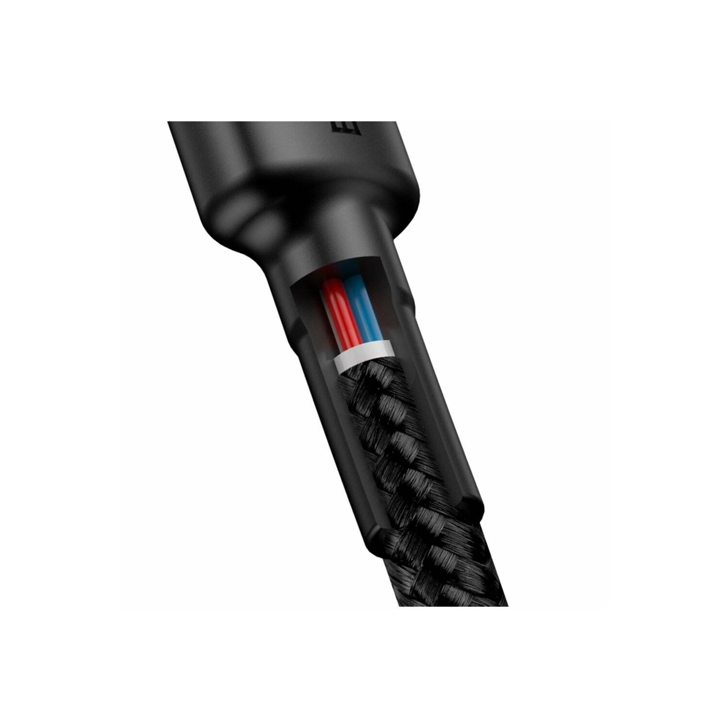 Baseus Cafule Kabel strapazierfähiges Nylonkabel USB-C PD / USB-C PD PD2.0 60W 20V 3A QC3.0 2M schwarz-rot (CATKLF-H91)