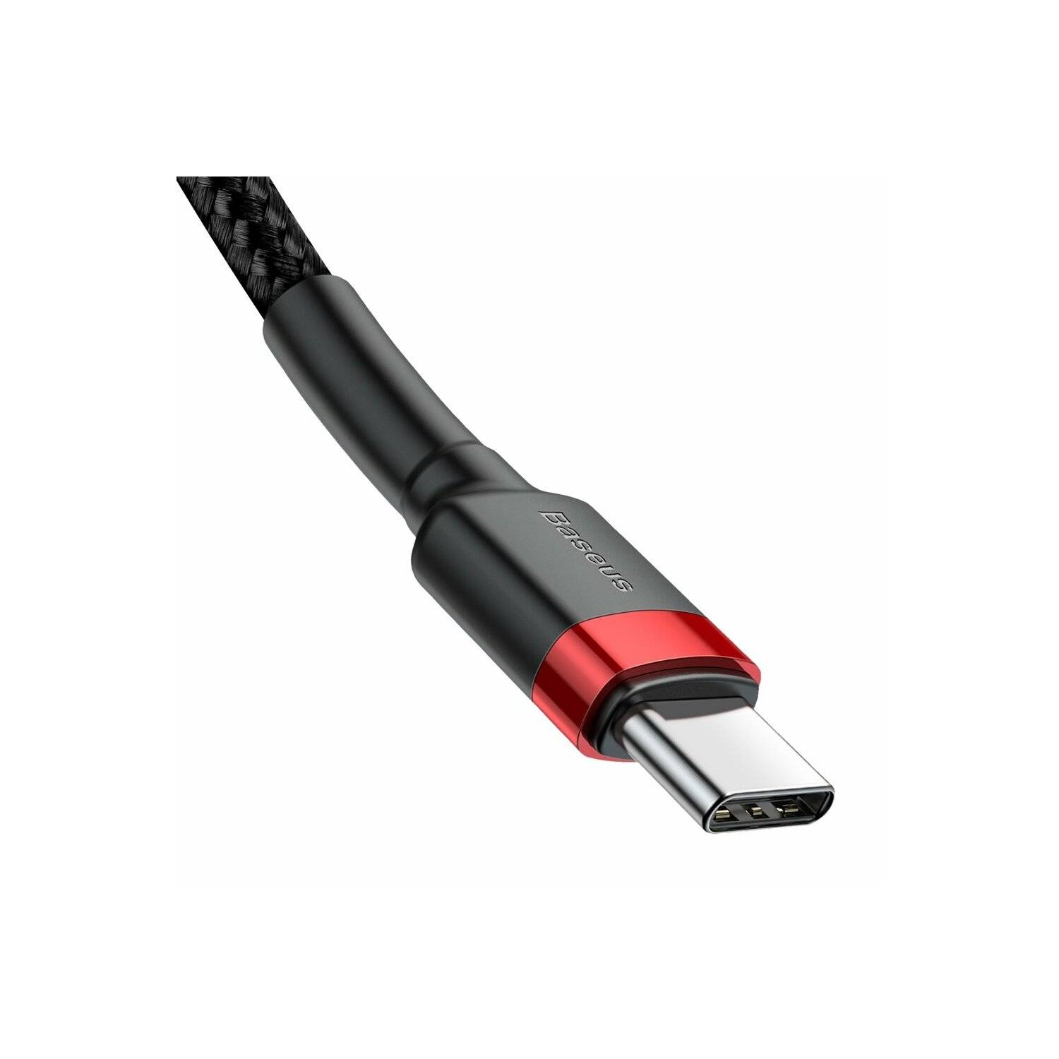 Baseus Cafule Kabel strapazierfähiges Nylonkabel USB-C PD / USB-C PD PD2.0 60W 20V 3A QC3.0 2M schwarz-rot (CATKLF-H91)