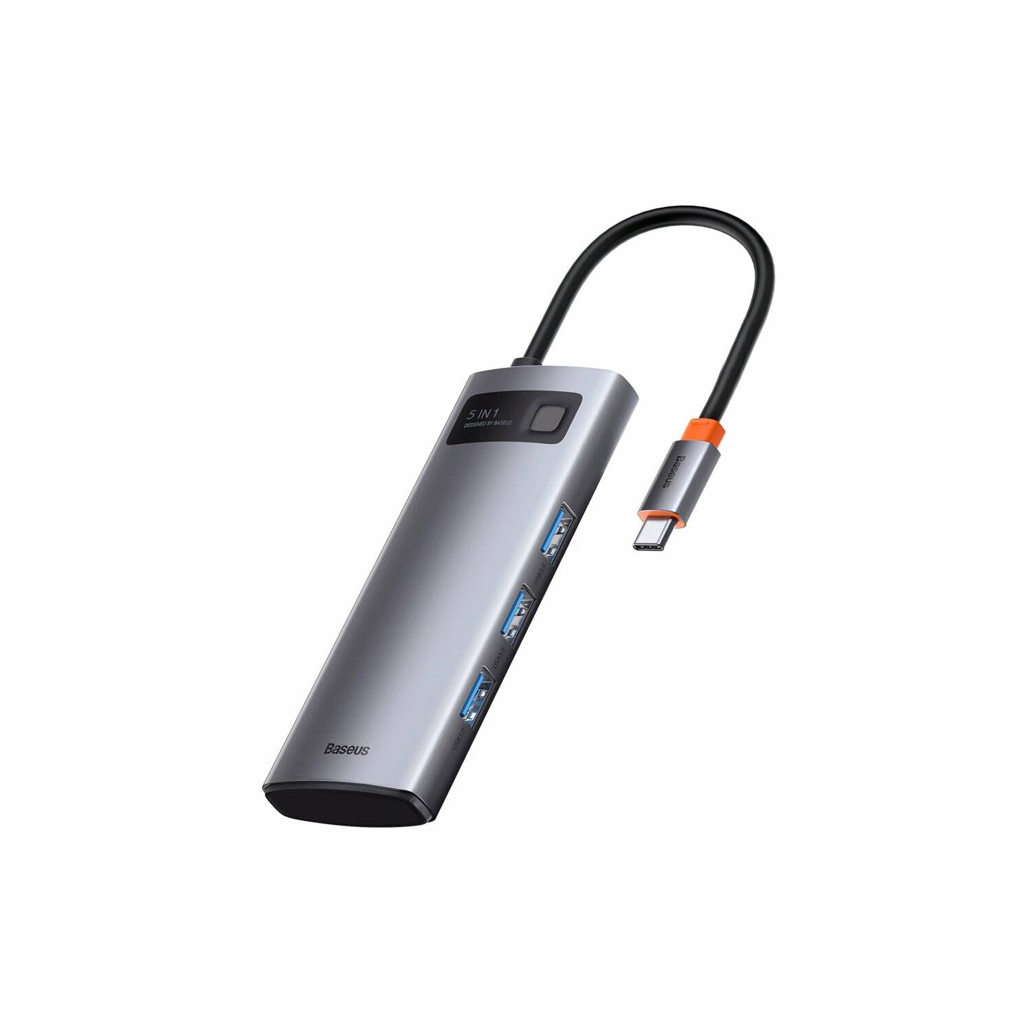 Baseus Metal Gleam Series 5-in-1 Multifunktionale Typ-C HUB Dockingstation Grau 30Hz Version Grau