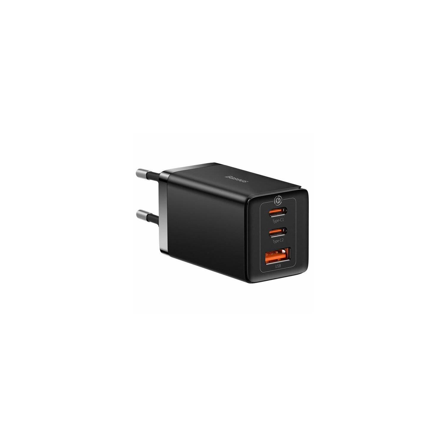 GaN 2xUSB C 1xUSB 65W Schnellladegerät Baseus GaN5 Pro + USB C - USB C 100W Kabel - Schwarz