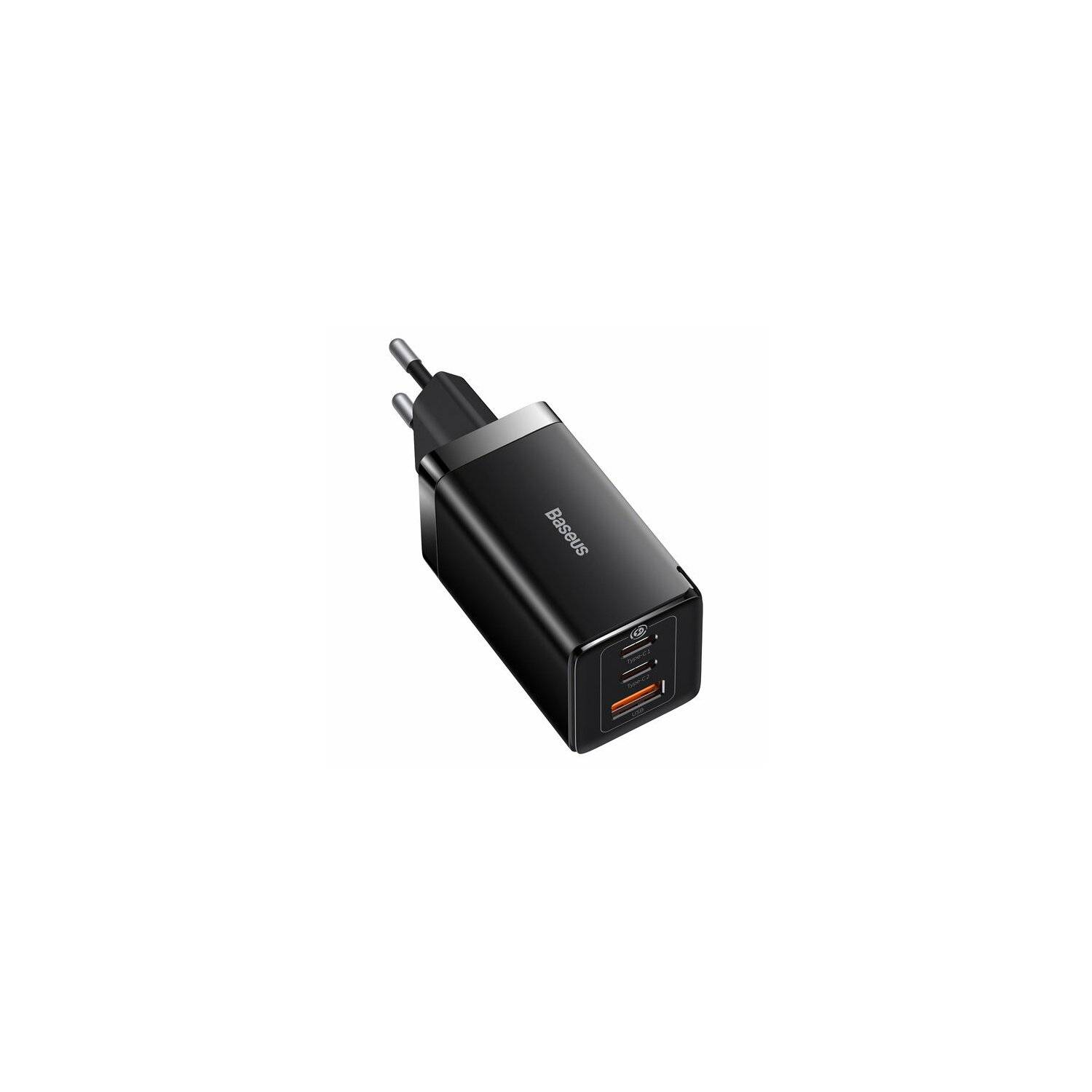 GaN 2xUSB C 1xUSB 65W Schnellladegerät Baseus GaN5 Pro + USB C - USB C 100W Kabel - Schwarz