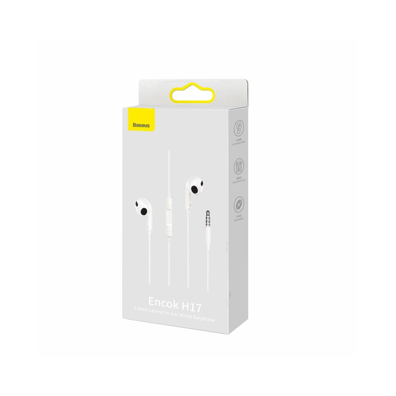 Baseus Encok H17 3,5-mm-Kopfhörer mit Miniklinke, weiß (NGCR020002)