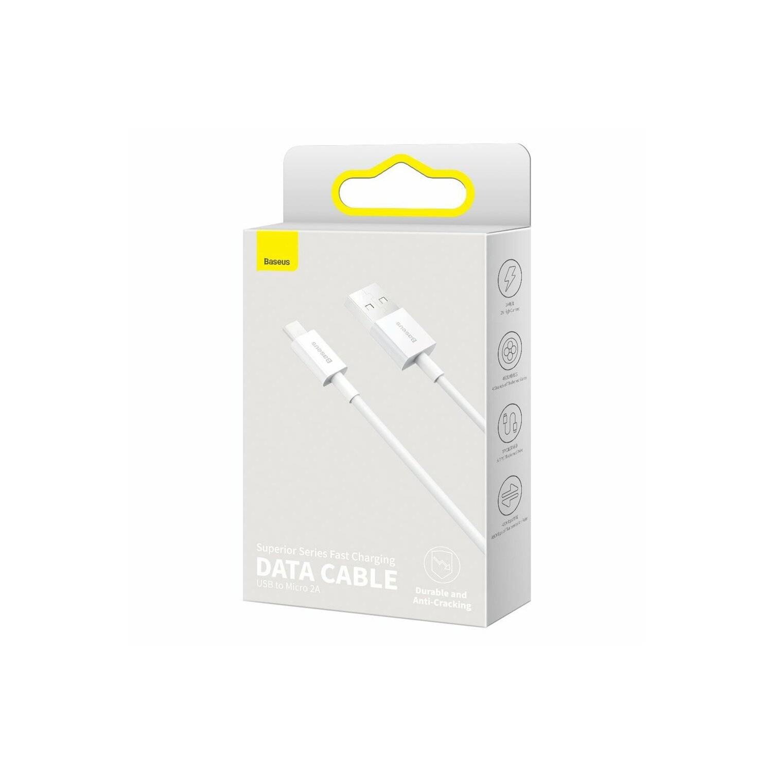 Baseus Superior Kabel USB - Micro USB zum Schnellladen 2A 1m weiß (CAMYS-02)