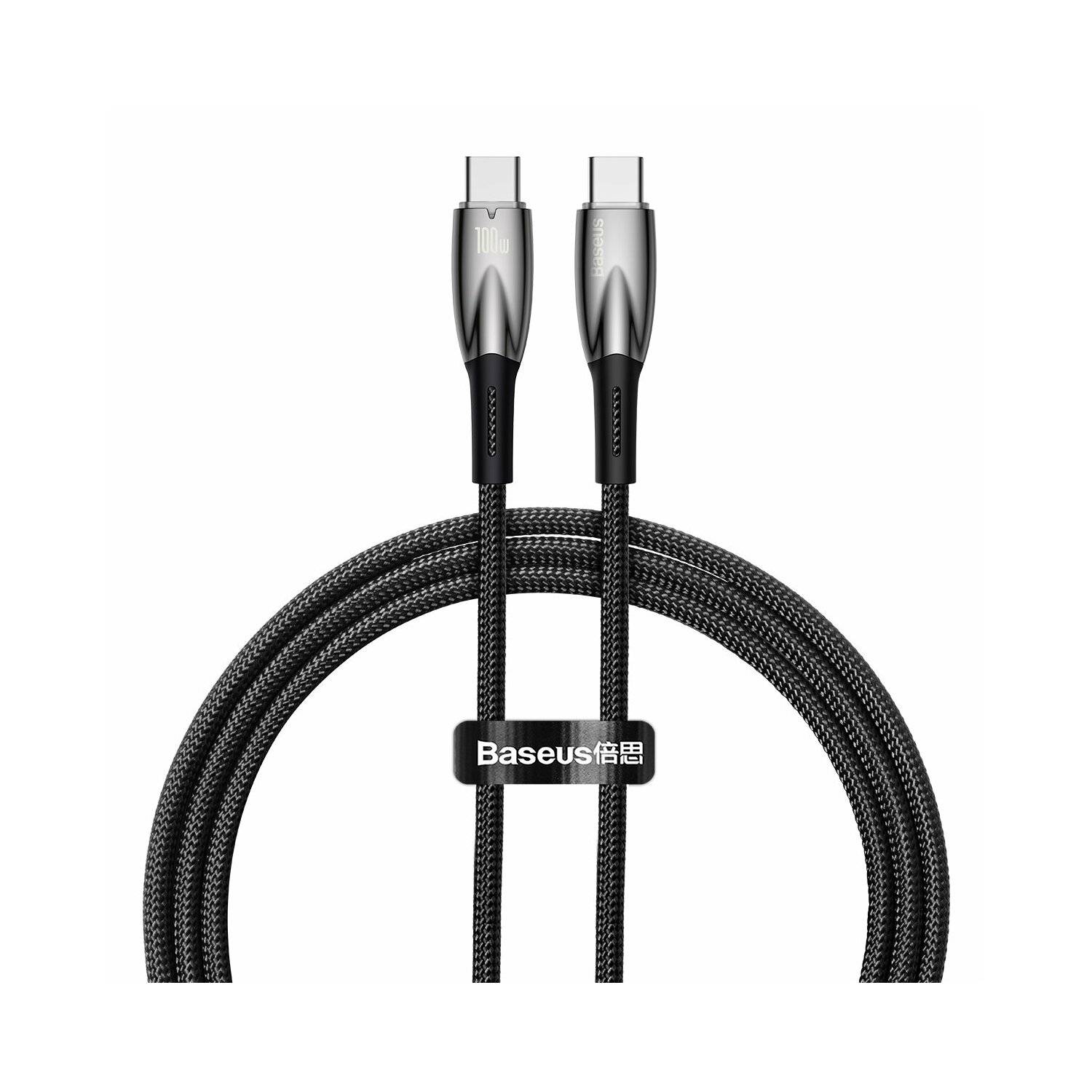 Baseus Glimmer Series Schnellladekabel USB-C 480 Mbit/s PD 100 W 1 m Schwarz