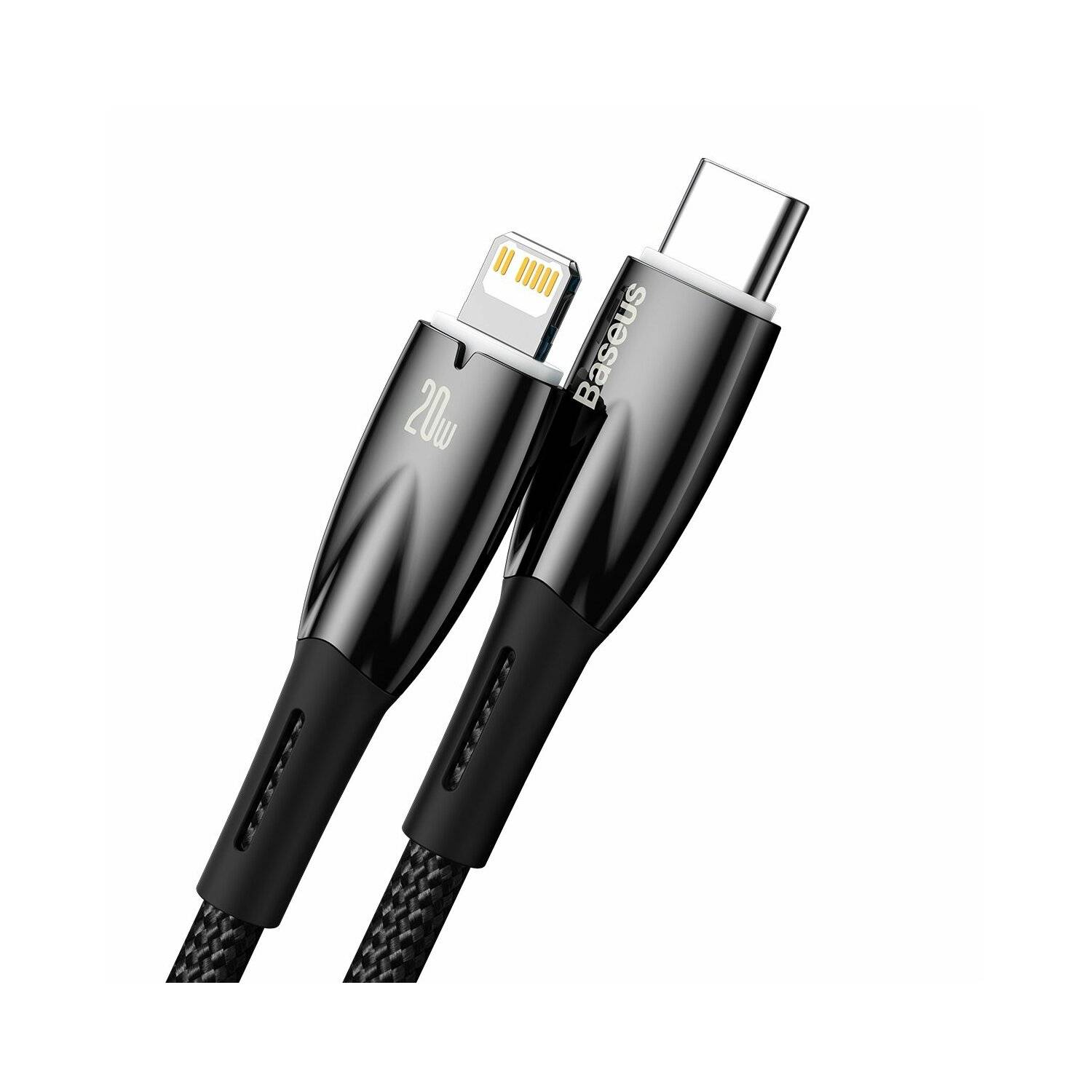 Baseus Glimmer Series Schnellladekabel USB-C – iPhone 480 Mbit/s PD 20 W 1 m schwarz