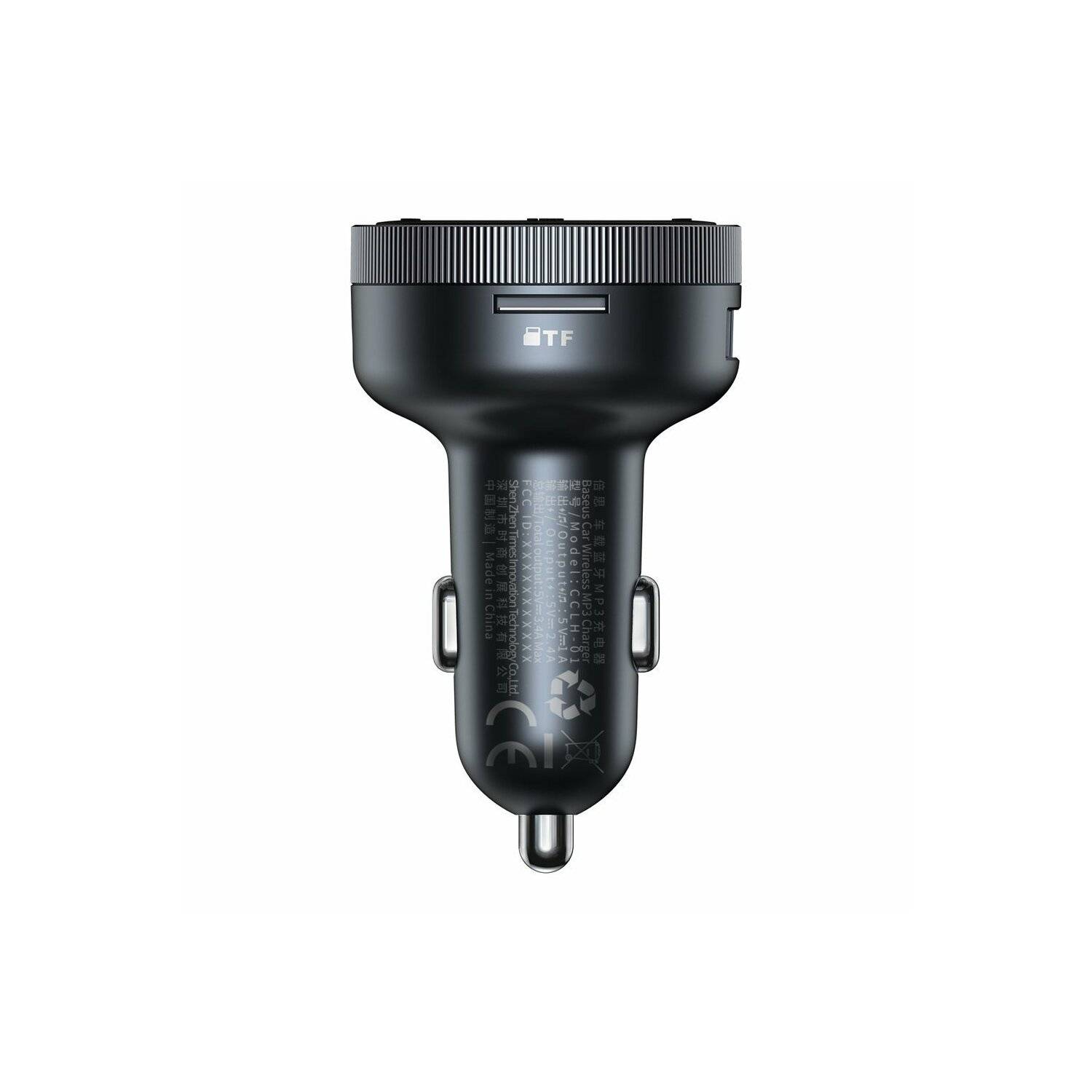 Baseus Enjoy FM Transmitter Autoladegerät LED 2x USB / 3,5mm Klinke kabellos MP3 Player Bluetooth 5.0 3.4A Schwarz