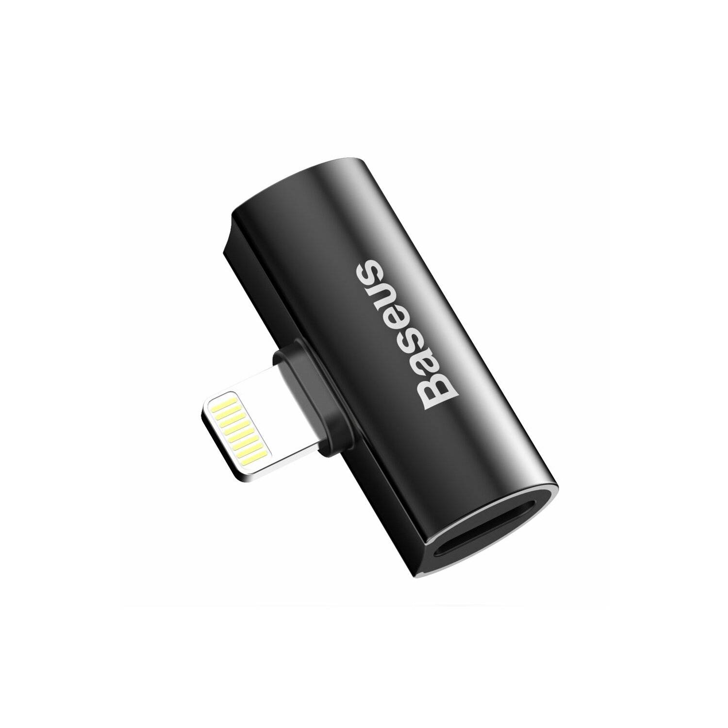 Baseus Audio Converter L46 Adapter Splitter von iPhone auf 2x iPhone Ladeanschluss schwarz (CAL46-01)